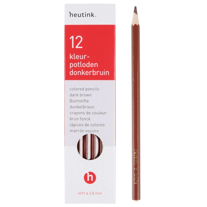 Crayons hexagonal Goldline - Heutink - Carton of 12 - Dark brown