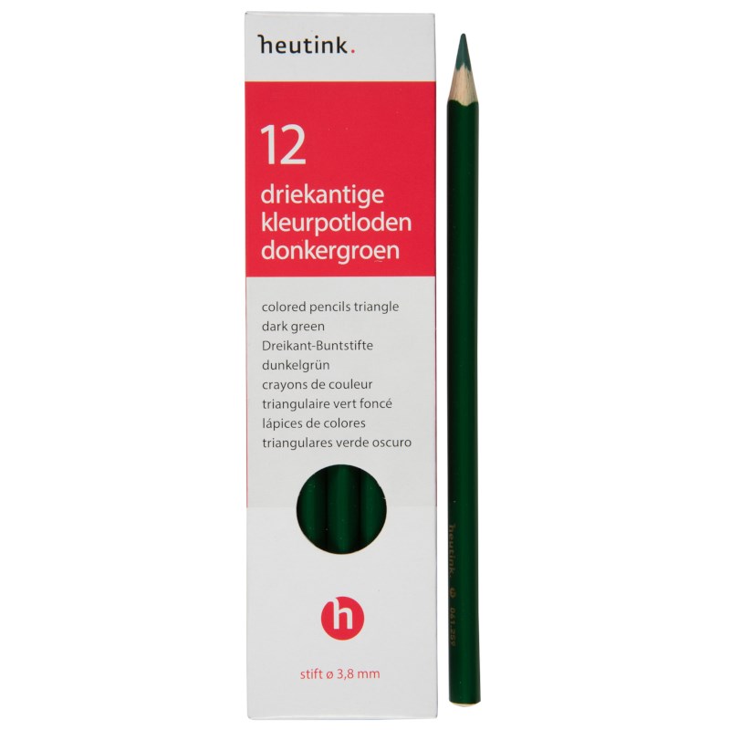 Crayons triangular Goldline - Heutink - Carton of 12 - Dark green