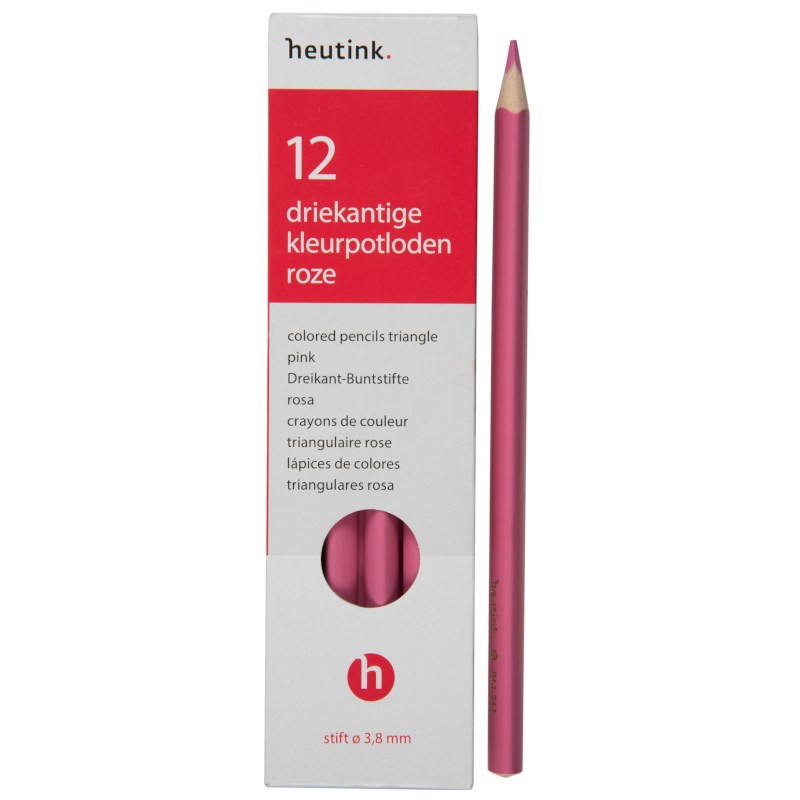 Crayons triangular Goldline - Heutink - Carton of 12 - Pink