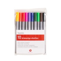 Felt tip pens - Triangular - Heutink - Pouch of 10 colours